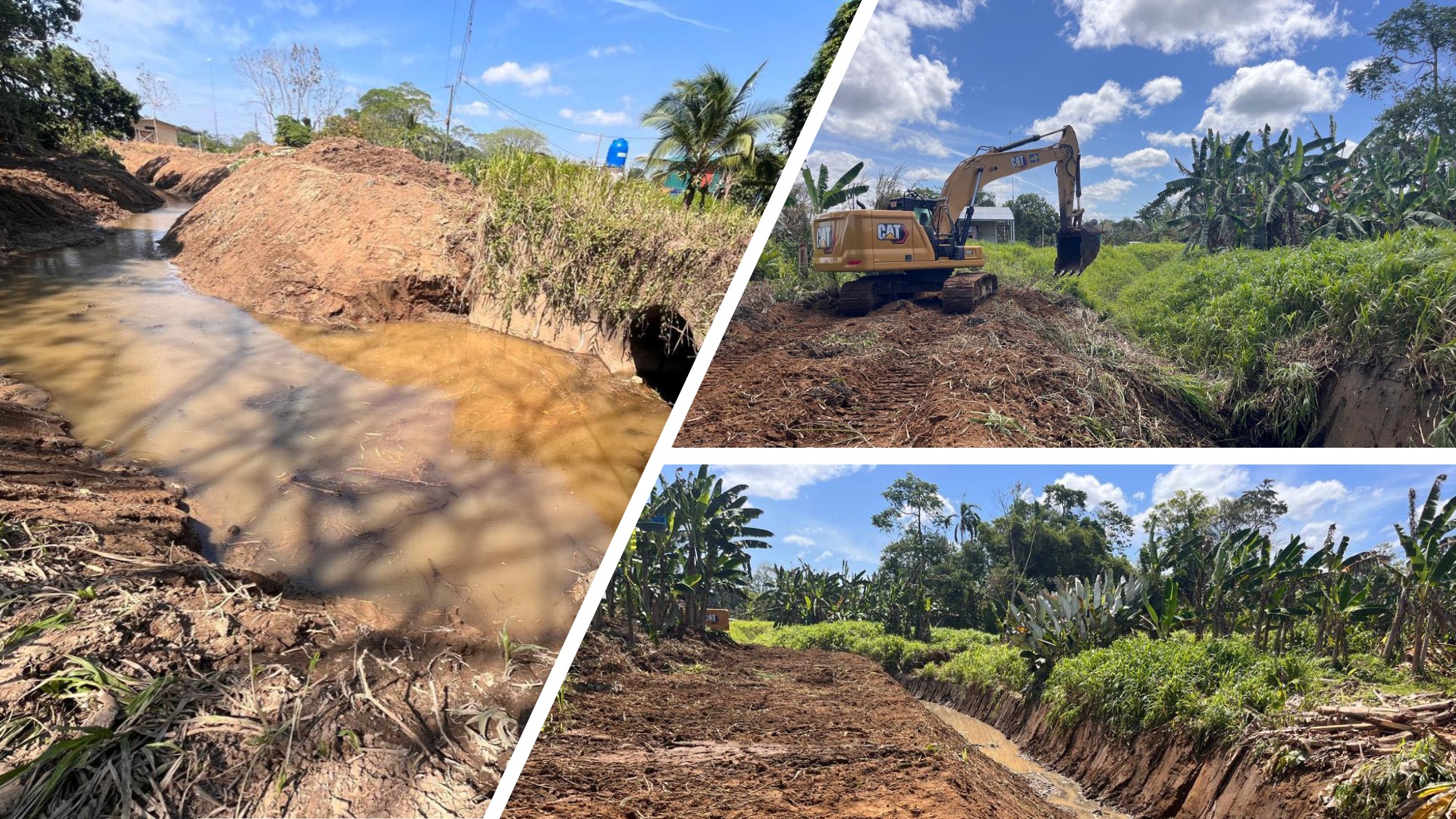 Limpieza mecanizada de la Quebrada Sin Nombre