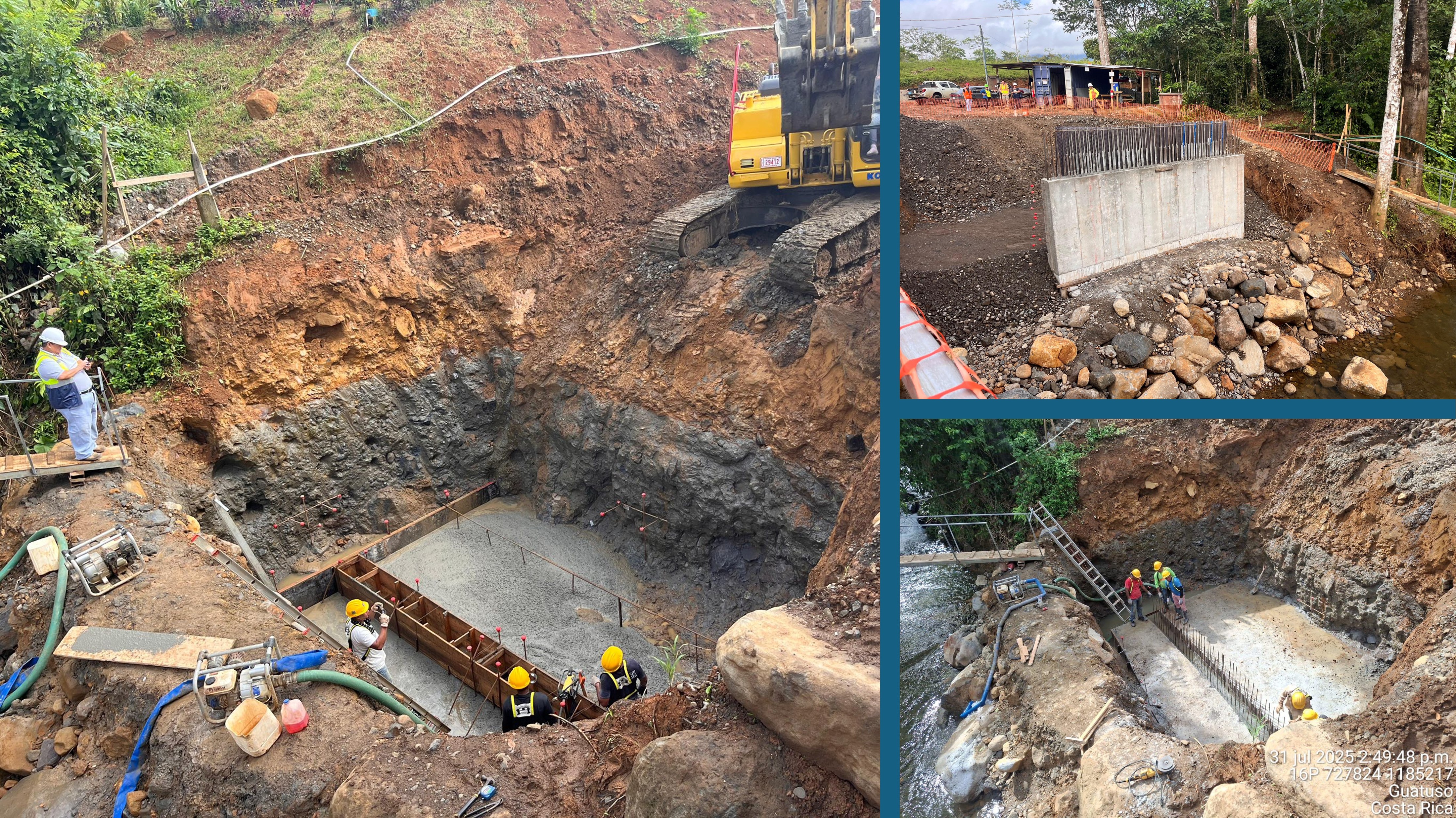 Construcción del puente Colonia Naranjeña sobre el río Brazo