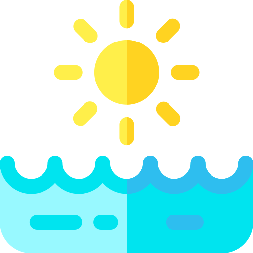 Agua de un río con un sol esplendido