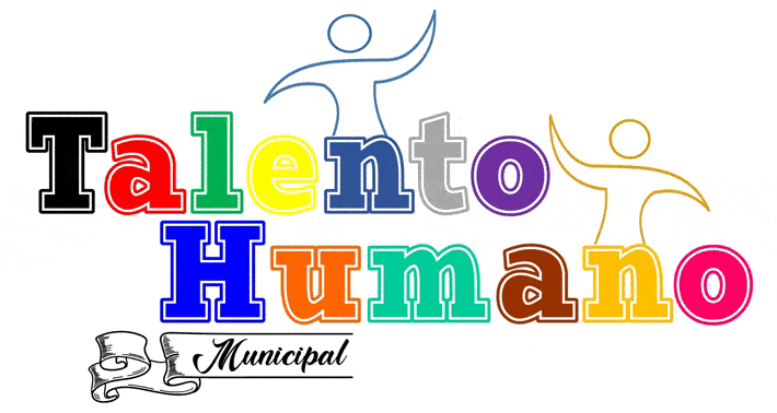 Gif que dice talento humano municipal con dos siluetas de personas en movimiento