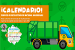 Un camión recolector de residuos sólidos que anuncia el calendario de las rutas