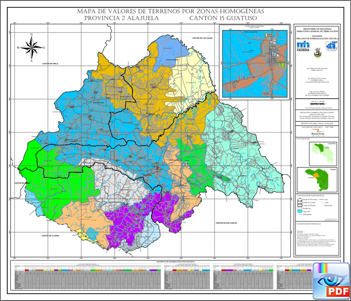 Mapa de valores de los terrenos