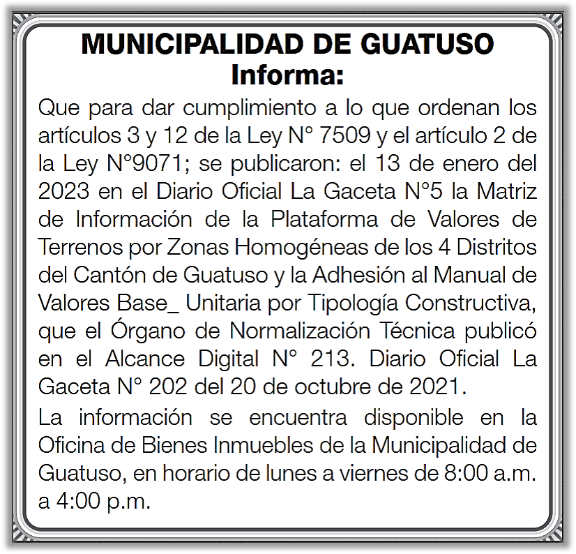 Nueva ley de bienes inmuebles